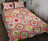 Sushi Roll Pattern Quilt Bed Set