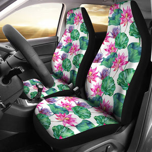 Pink Lotus Waterlily Pattern Universal Fit Car Seat Covers