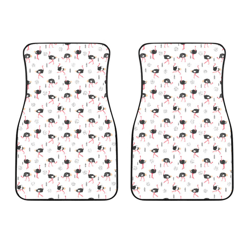 Ostrich Pattern Print Design 02 Front Car Mats