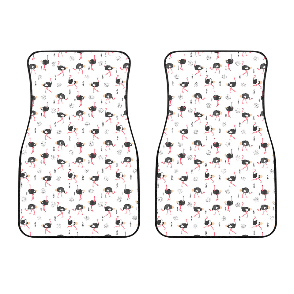 Ostrich Pattern Print Design 02 Front Car Mats