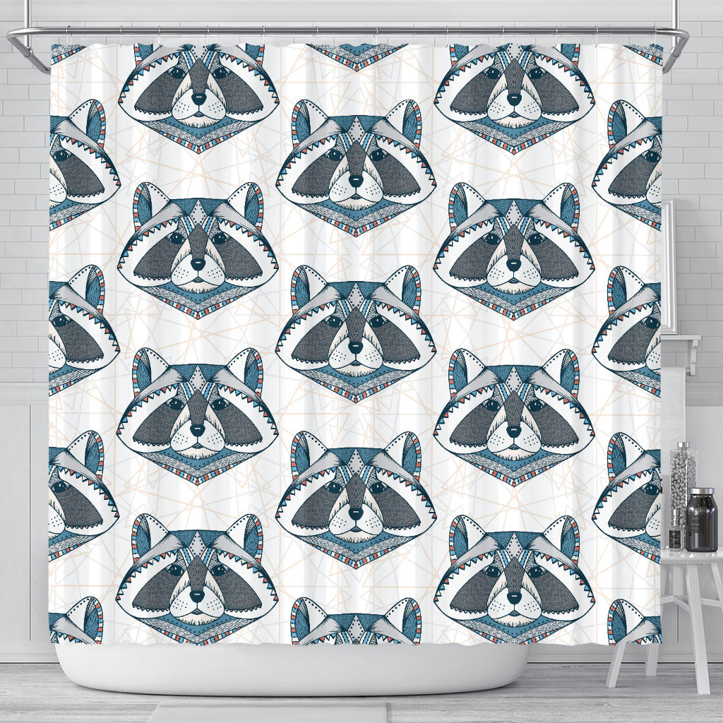 Raccoon Head Pattern Shower Curtain Fulfilled In US