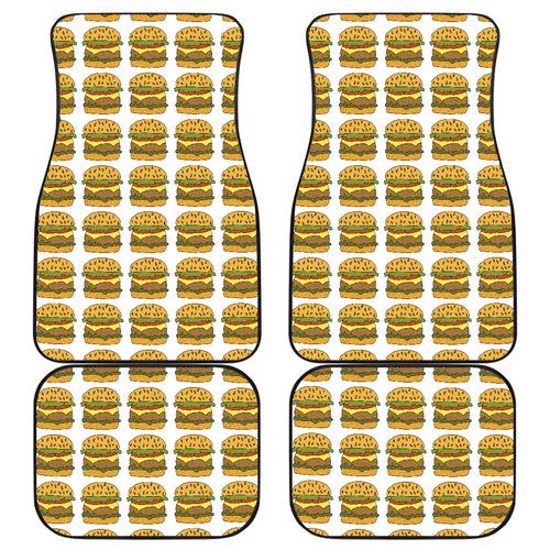 Hamburger Pattern Print Design 05 Front and Back Car Mats