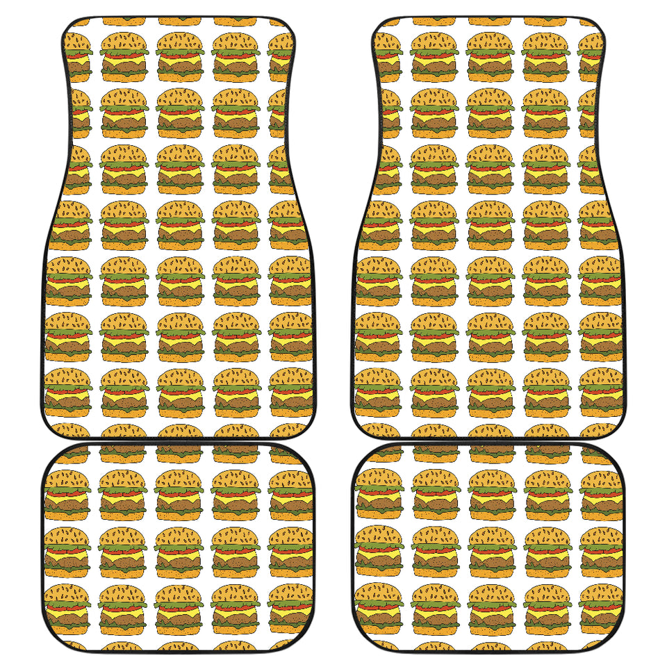 Hamburger Pattern Print Design 05 Front and Back Car Mats