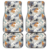 Greyhound Pattern Print Design 04 Front and Back Car Mats