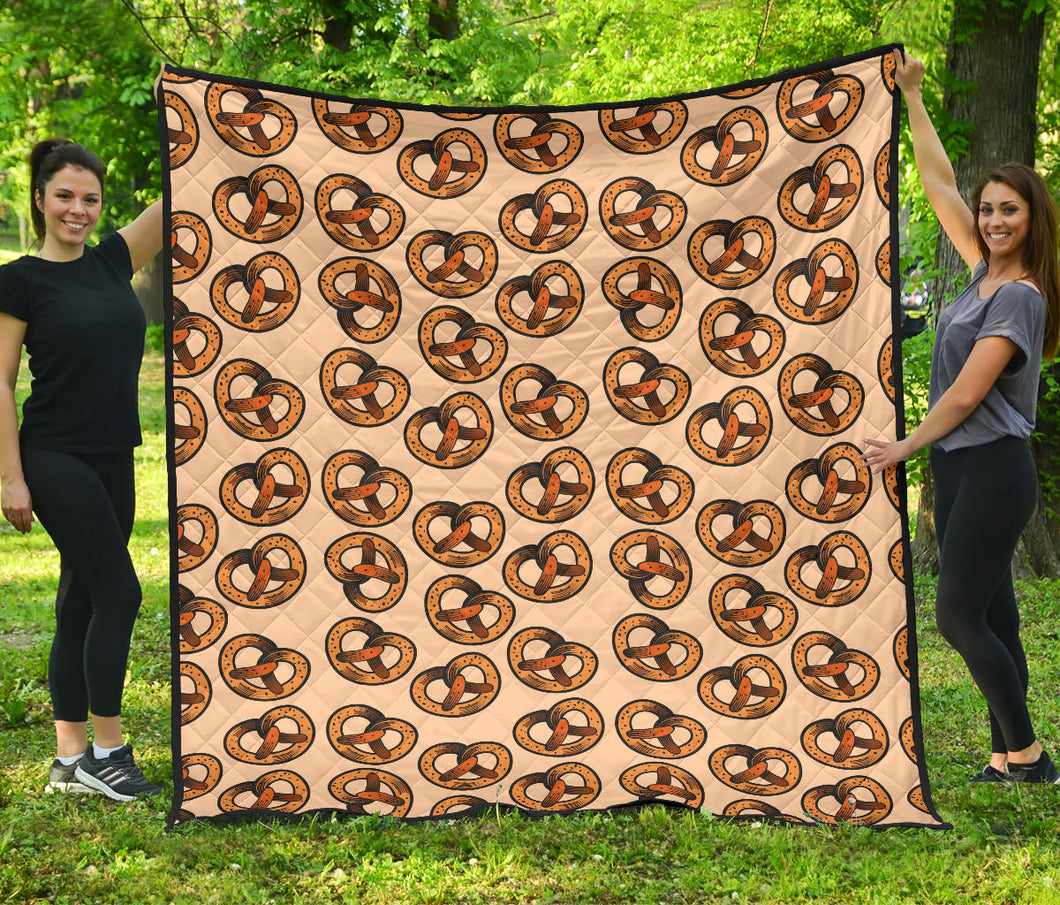 Pretzels Pattern Print Design 02 Premium Quilt