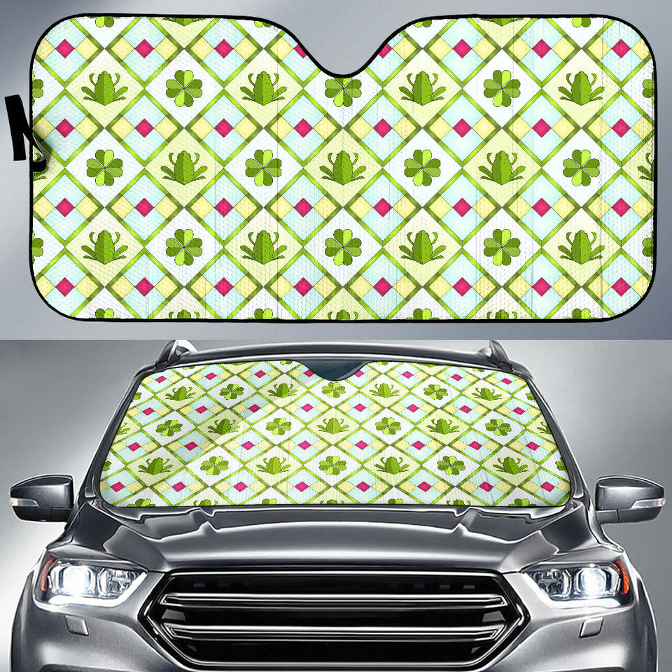 Frog Clover leaves Pattern Car Sun Shade