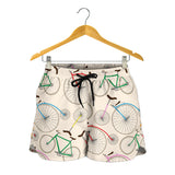 Bicycle Pattern Print Design 04 Women Shorts