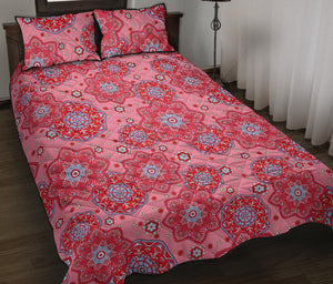 Indian Pink Pattern Quilt Bed Set