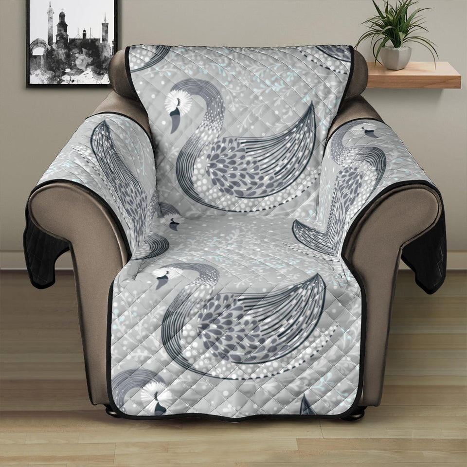 Swan Gray Pattern Recliner Cover Protector