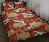 Japanese Crane Theme Pattern Quilt Bed Set