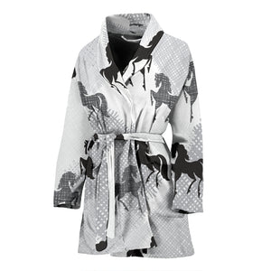 Horse Pattern Women Bathrobe