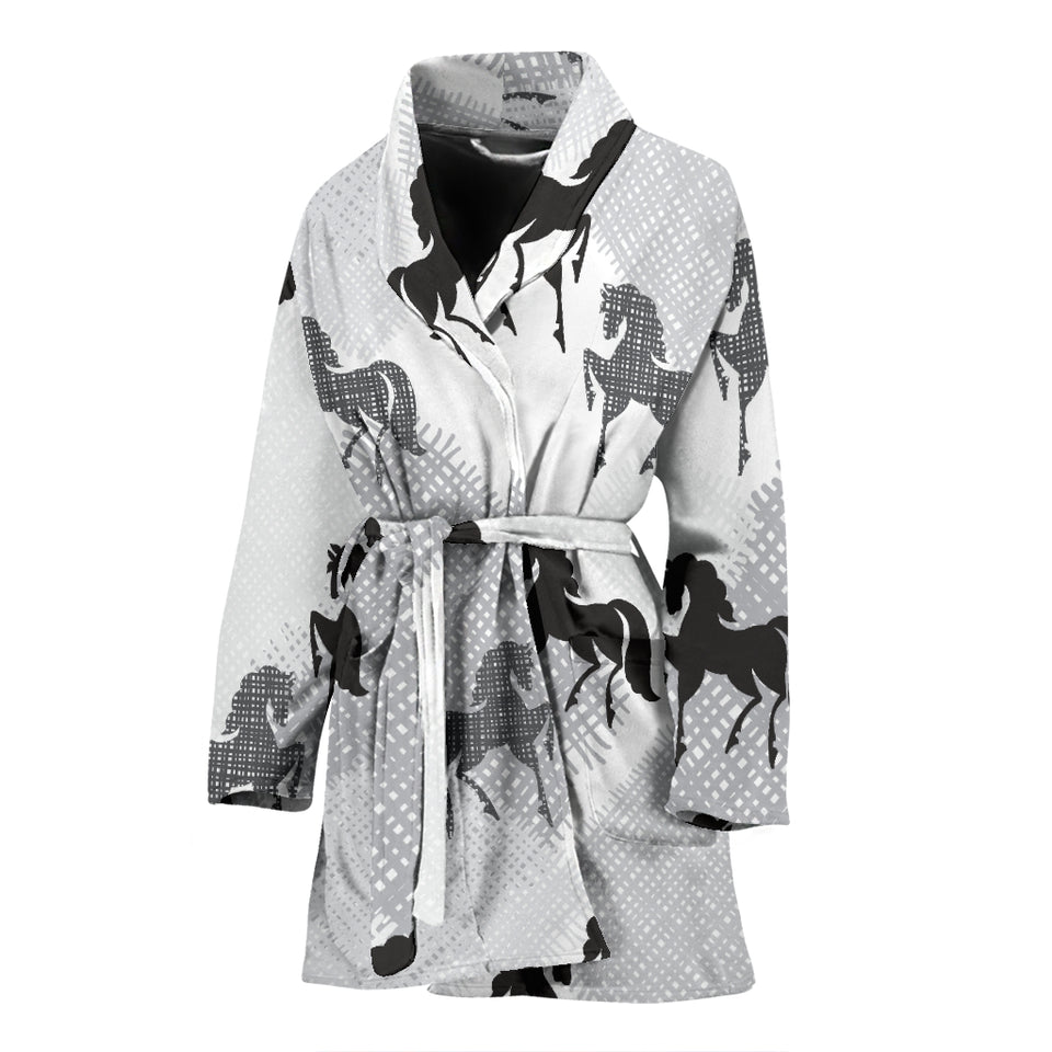 Horse Pattern Women Bathrobe