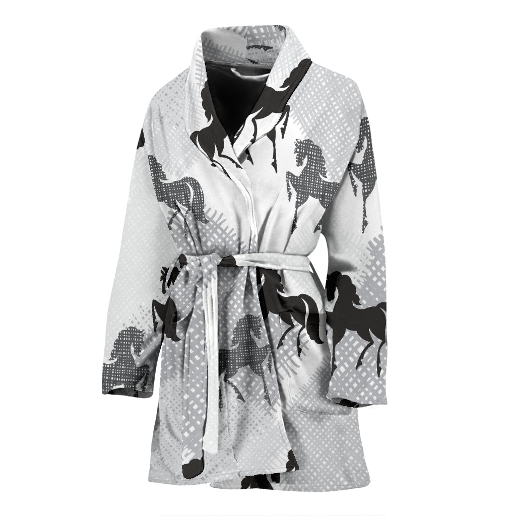Horse Pattern Women Bathrobe