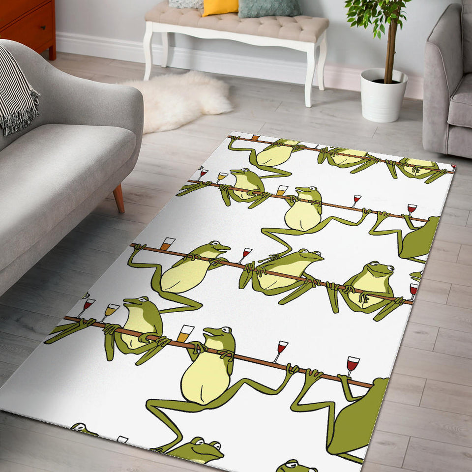 Frog drunk Pattern Area Rug