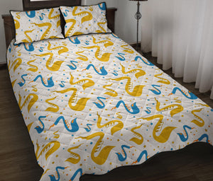 Saxophone Pattern Quilt Bed Set