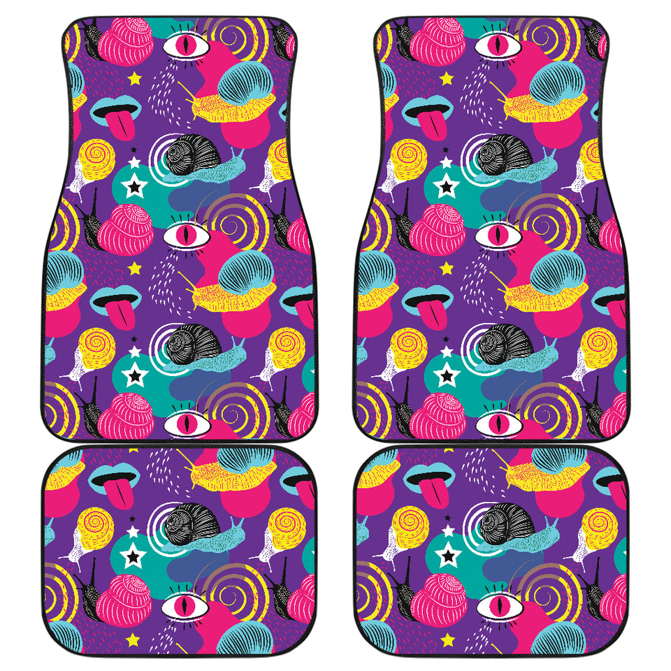 Snail Pattern Print Design 02 Front and Back Car Mats