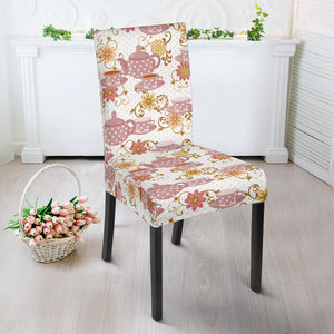 Tea pots Pattern Print Design 01 Dining Chair Slipcover