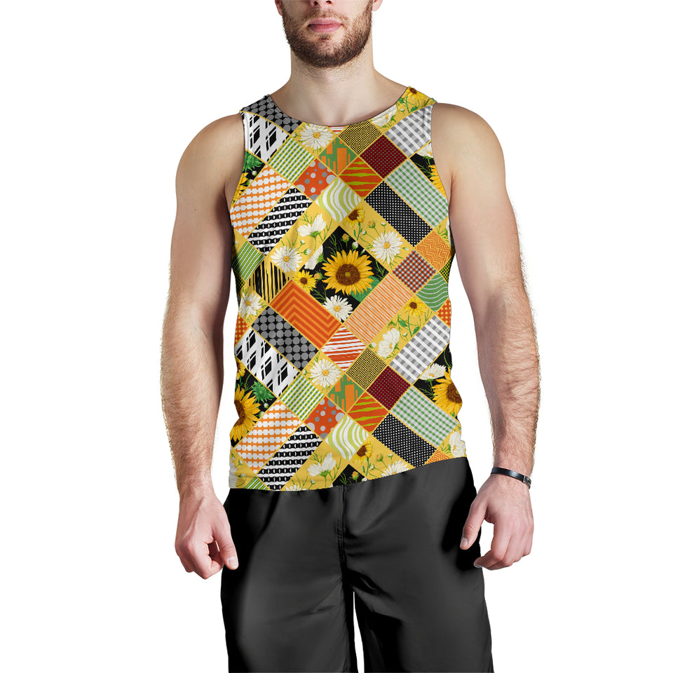 Sunflower Pattern Men Tank Top