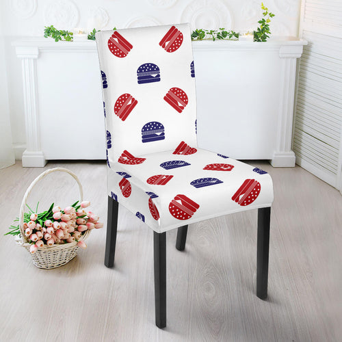 Hamburger Pattern Print Design 04 Dining Chair Slipcover