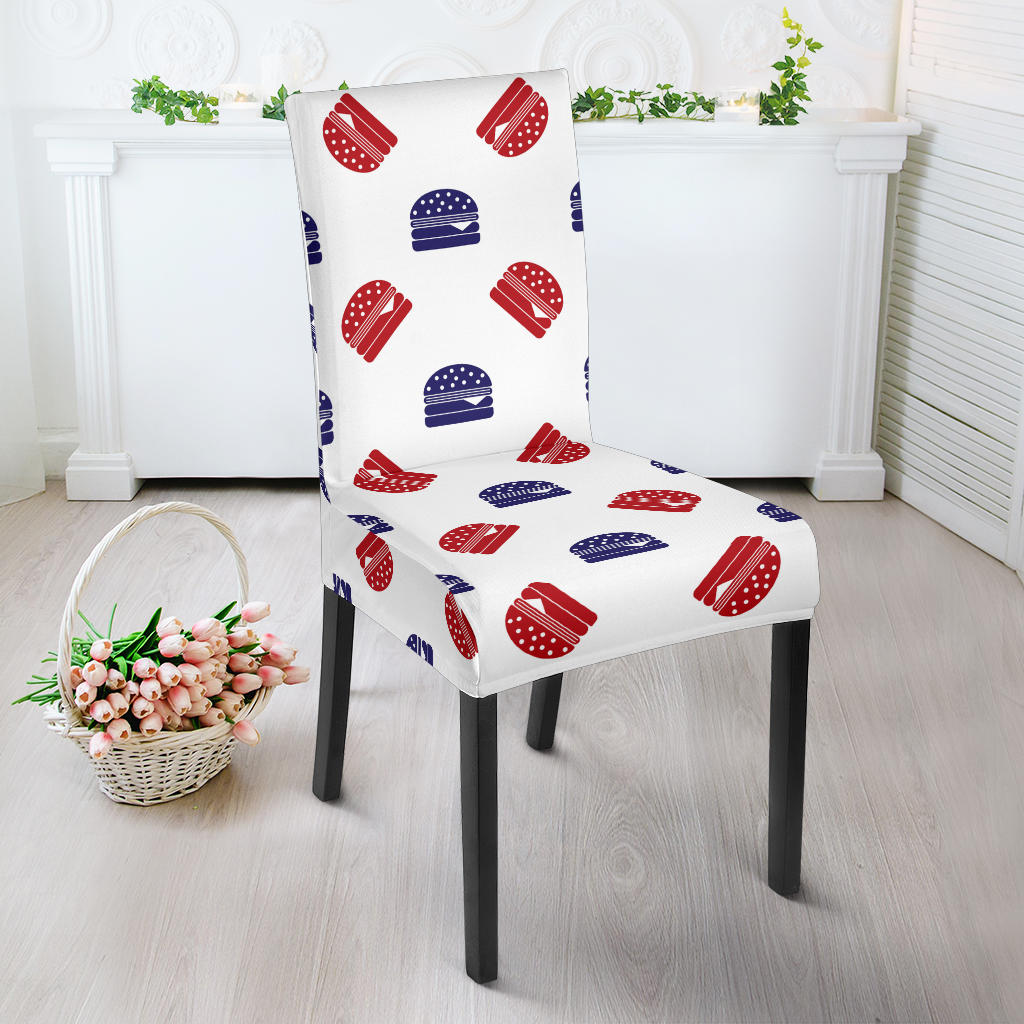 Hamburger Pattern Print Design 04 Dining Chair Slipcover