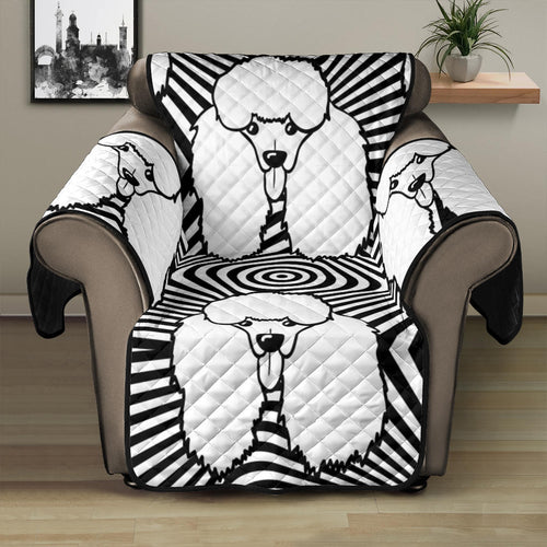 Black and White Poodle Pattern Recliner Cover Protector