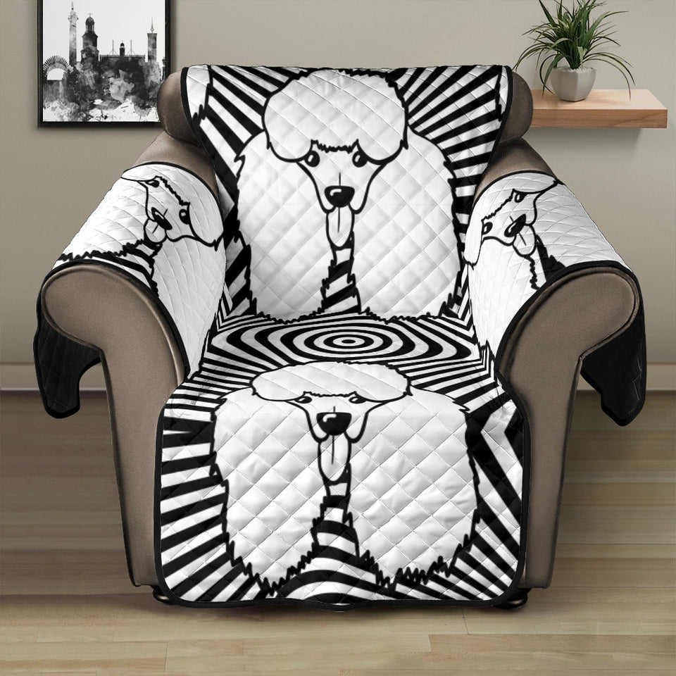 Black and White Poodle Pattern Recliner Cover Protector