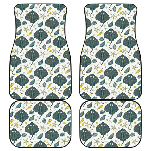 Stingray Pattern Print Design 03 Front and Back Car Mats