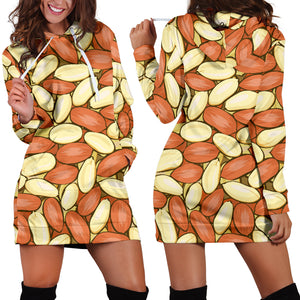 Peanut Pattern Background Women Hoodie Dress