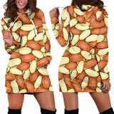 Peanut Pattern Background Women Hoodie Dress