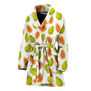 Papaya Pattern Theme Women Bathrobe