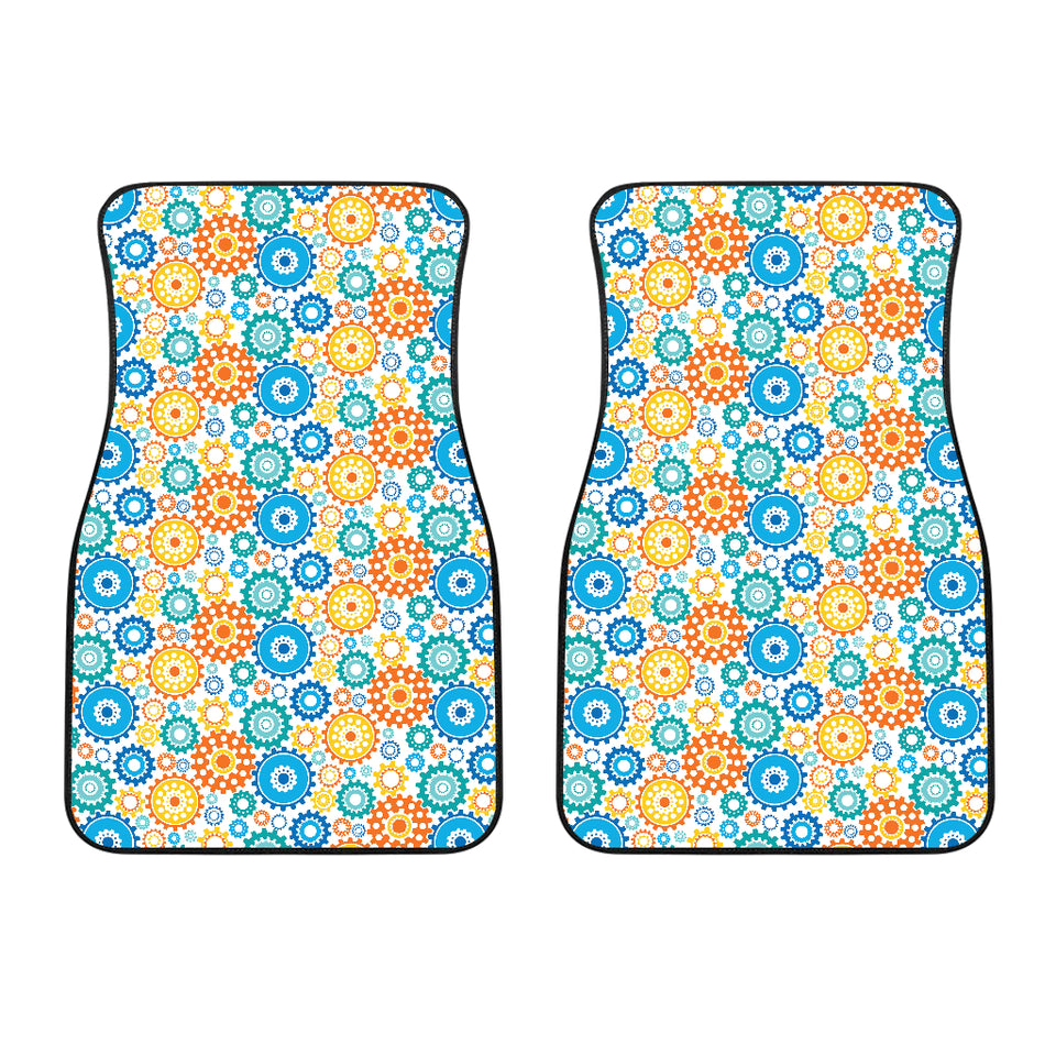 Gear Pattern Print Design 04 Front Car Mats