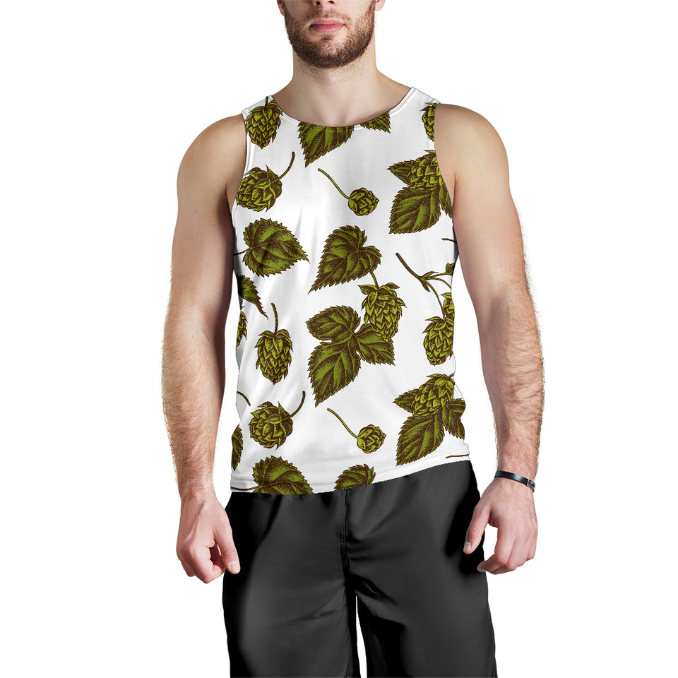 Hop Leaves Pattern Men Tank Top