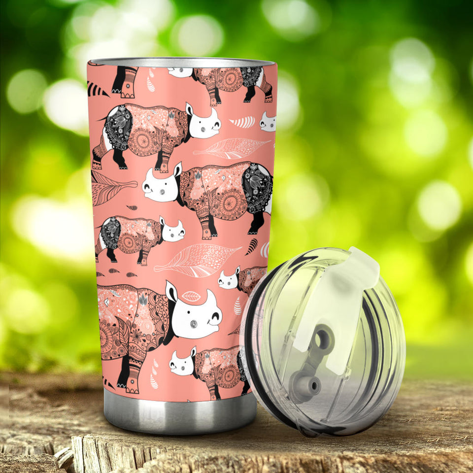 Rhino Tribal Pattern Tumbler