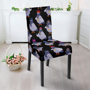 Pigeon Pattern Print Design 04 Dining Chair Slipcover