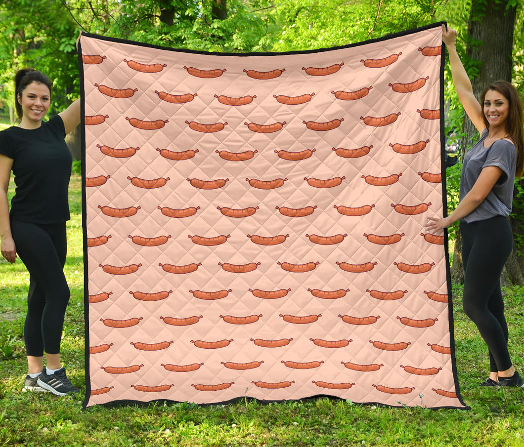 Sausage Pattern Print Design 01 Premium Quilt