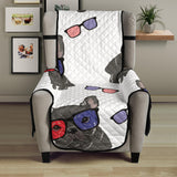 French Bulldog Sunglass Pattern Chair Cover Protector