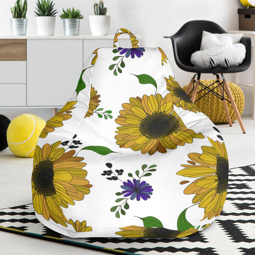 Sunflower Pattern Background Bean Bag Cover