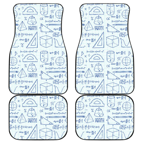 Math Pattern Print Design 03 Front and Back Car Mats