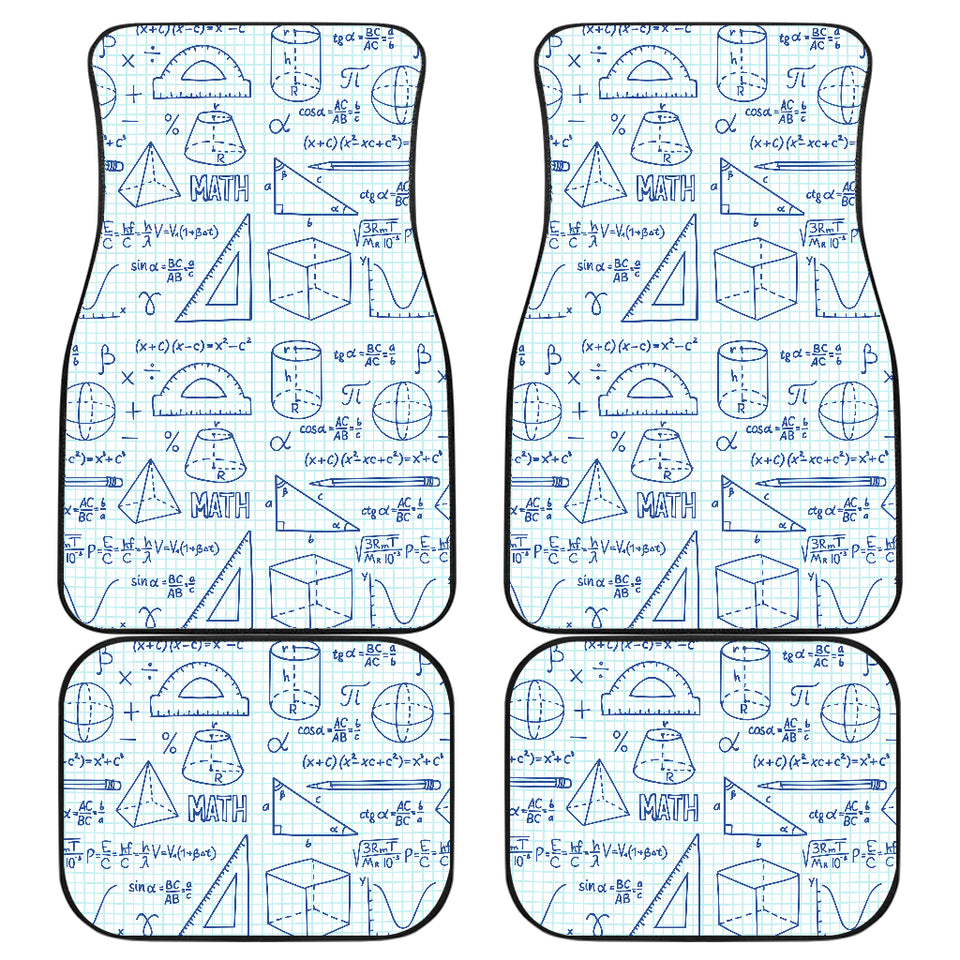 Math Pattern Print Design 03 Front and Back Car Mats