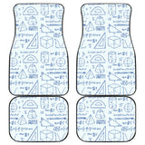 Math Pattern Print Design 03 Front and Back Car Mats