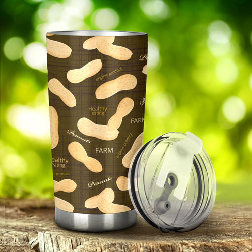 Peanut Pattern Green Background Tumbler