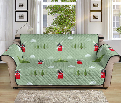 Windmill Green Pattern Sofa Cover Protector