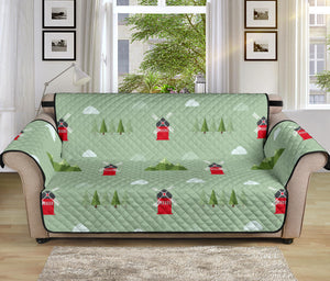 Windmill Green Pattern Sofa Cover Protector