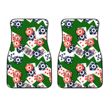 Casino Cards Suits Pattern Print Design 03 Front Car Mats