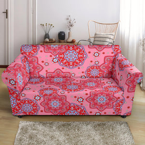 Indian Pink Pattern Loveseat Couch Slipcover