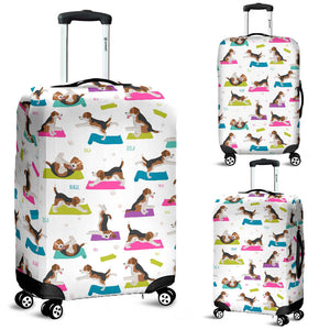 Beagle Yoga Pattern Luggage Covers