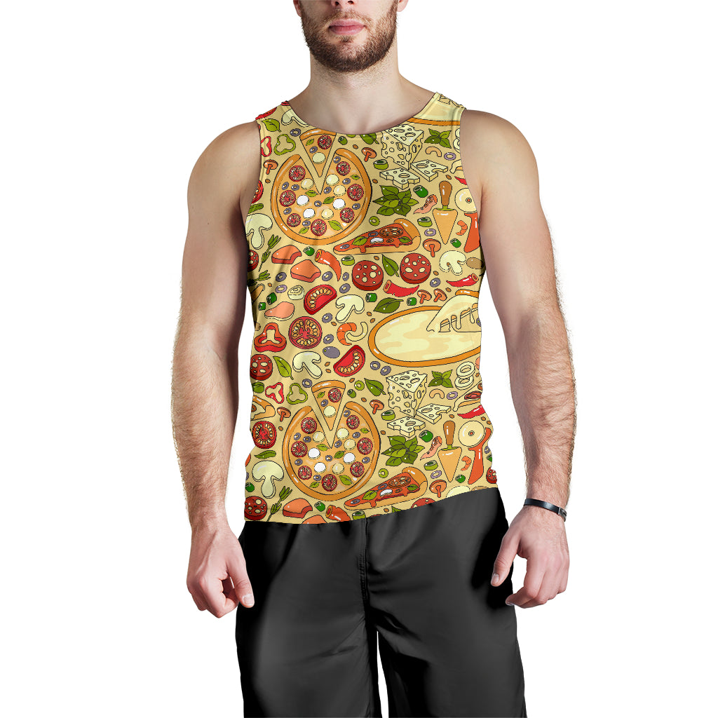 Pizza Pattern Background Men Tank Top