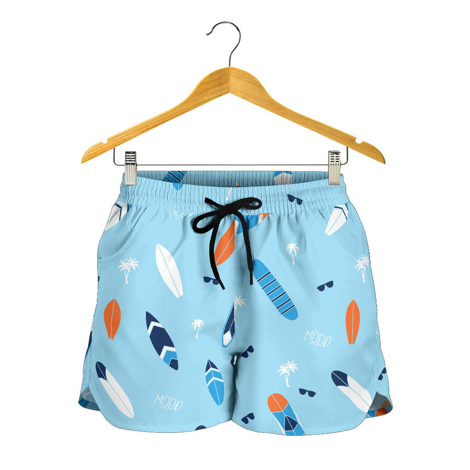 Surfboard Pattern Print Design 05 Women Shorts