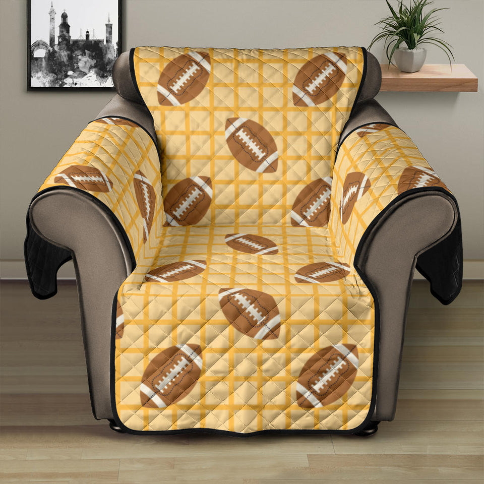 American Football Ball Pattern Yellow Background Recliner Cover Protector