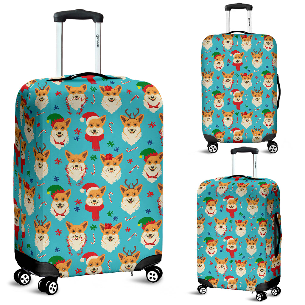 Christmas Corgi Pattern Luggage Covers